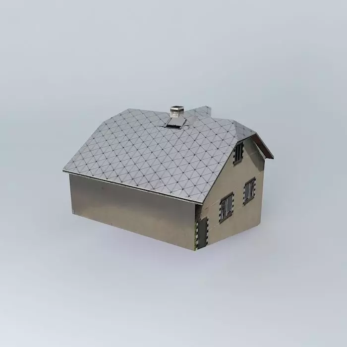 Dom house with snow on roof Free 3D model_0