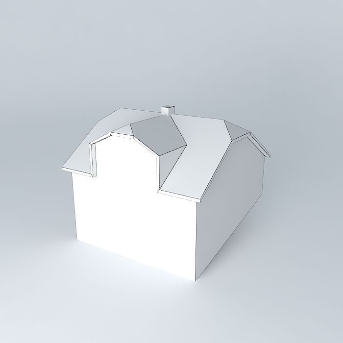Dom house with snow on roof Free 3D model_4