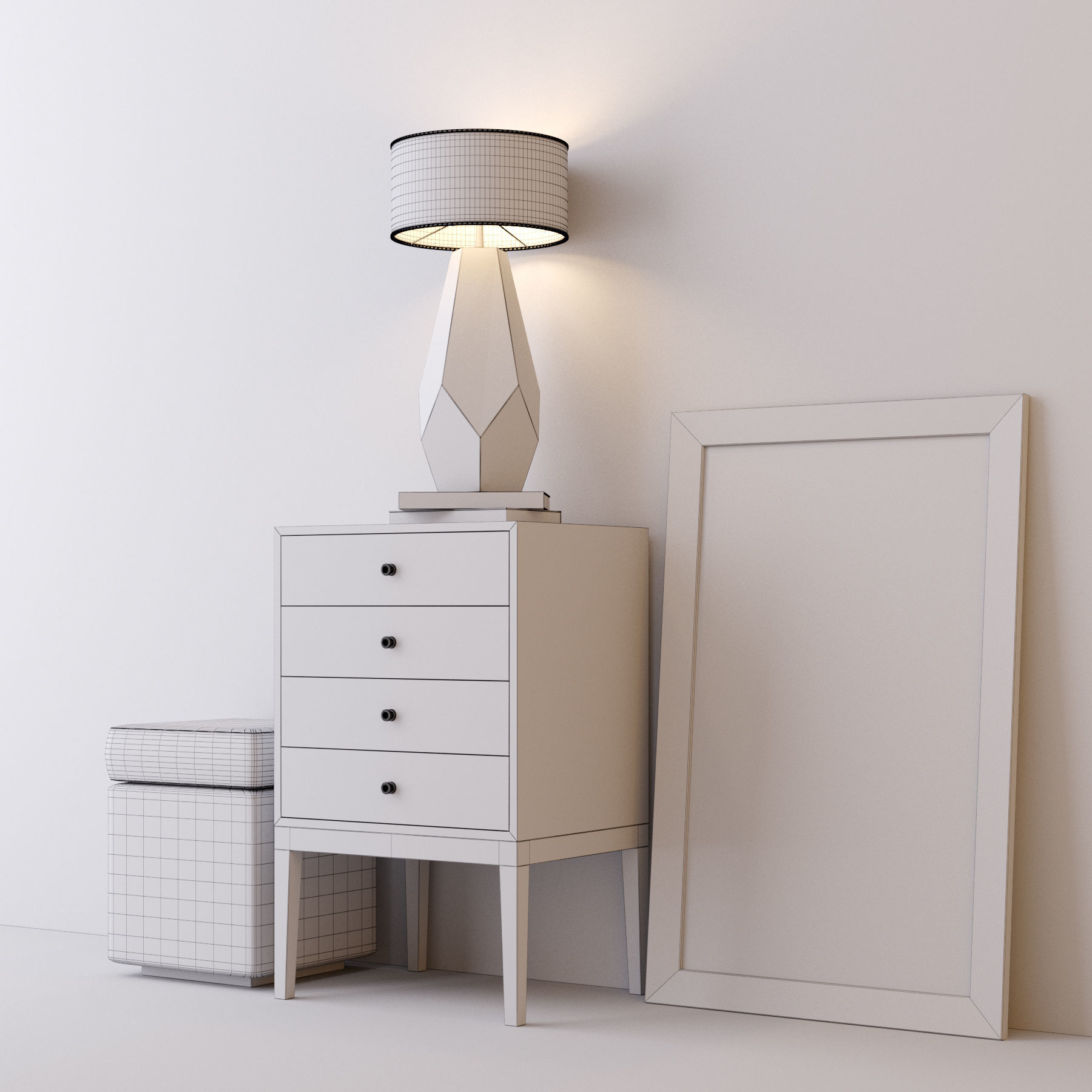 Console whith decor 4 3D model_5