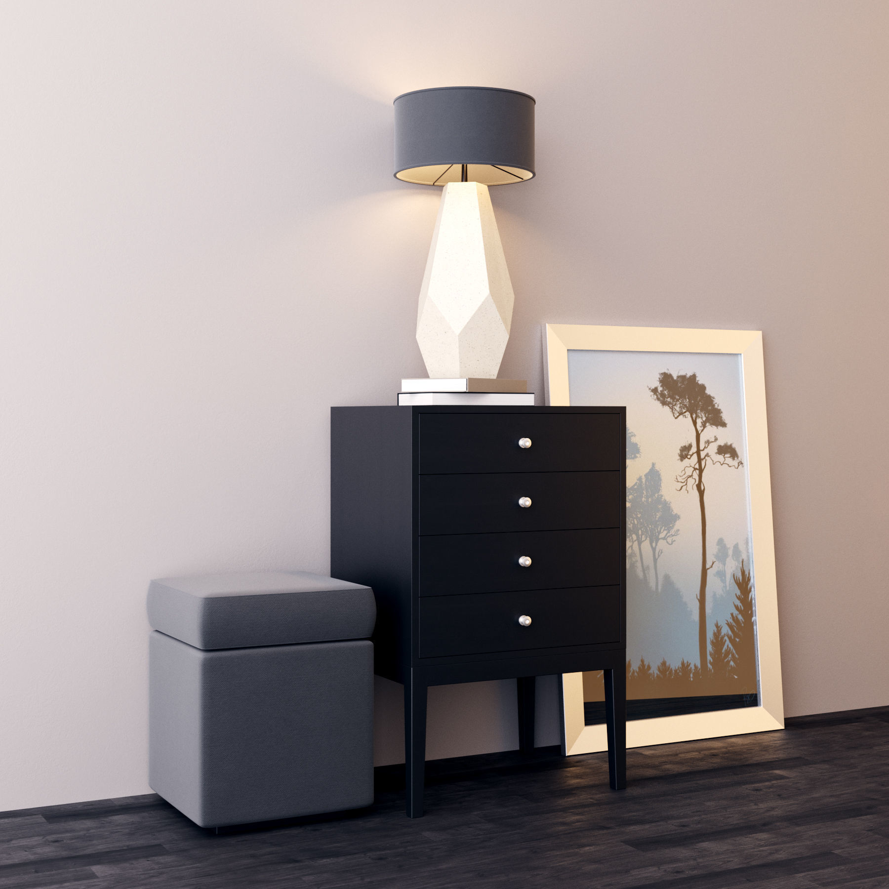 Console whith decor 4 3D model_2