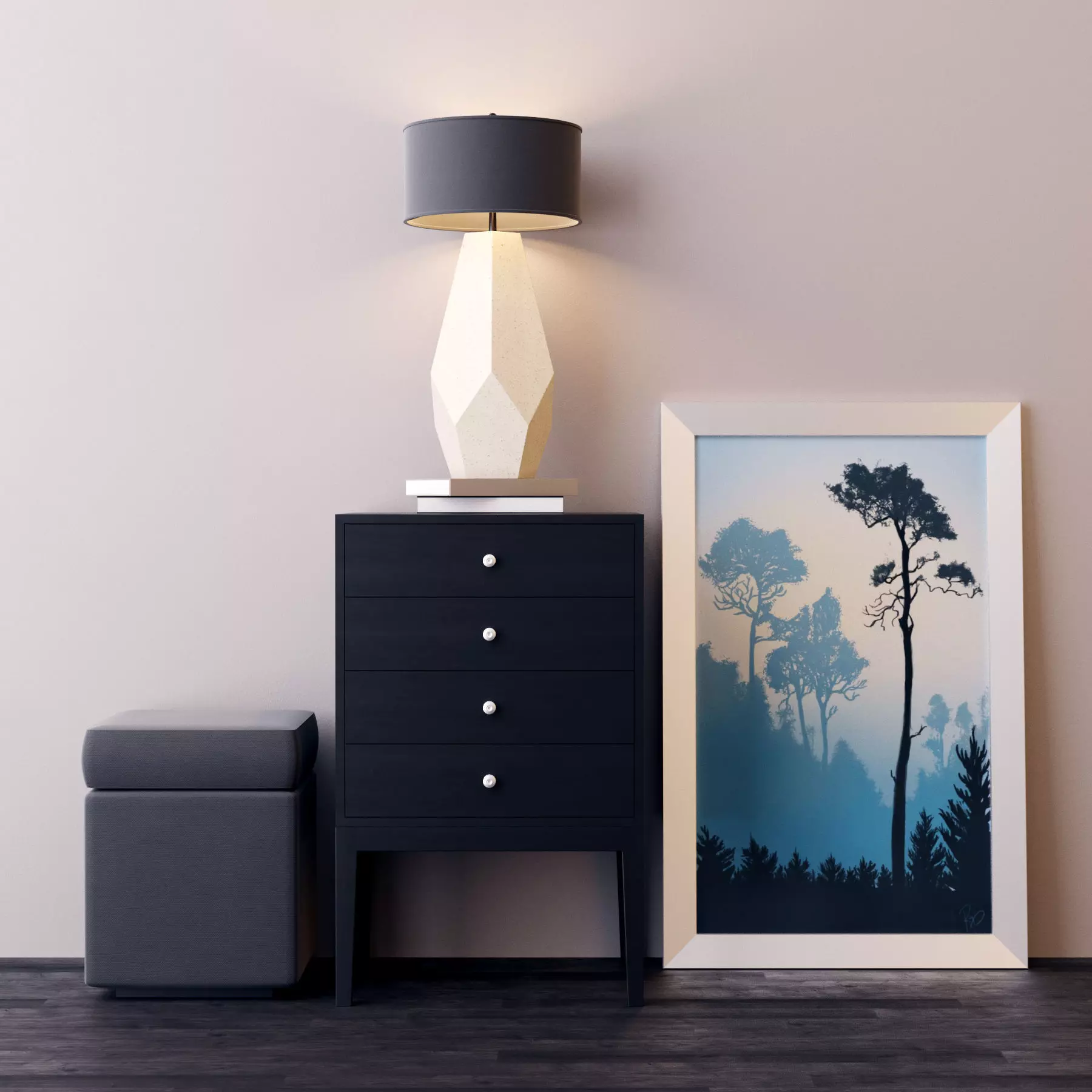 Console whith decor 4 3D model_0