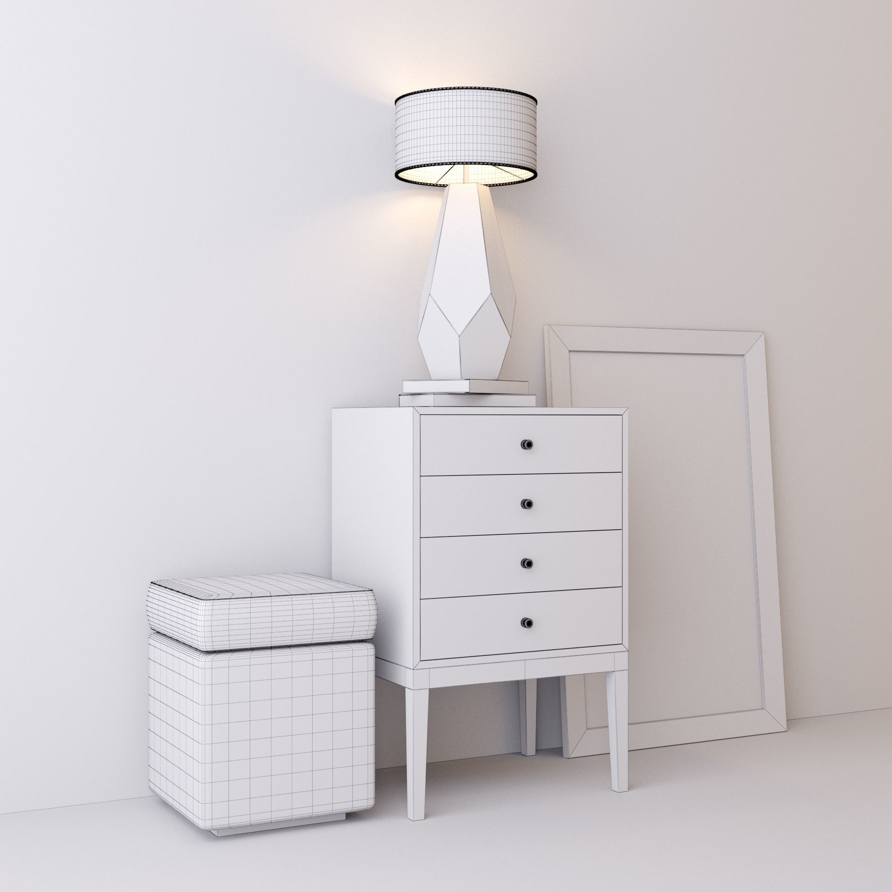 Console whith decor 4 3D model_3
