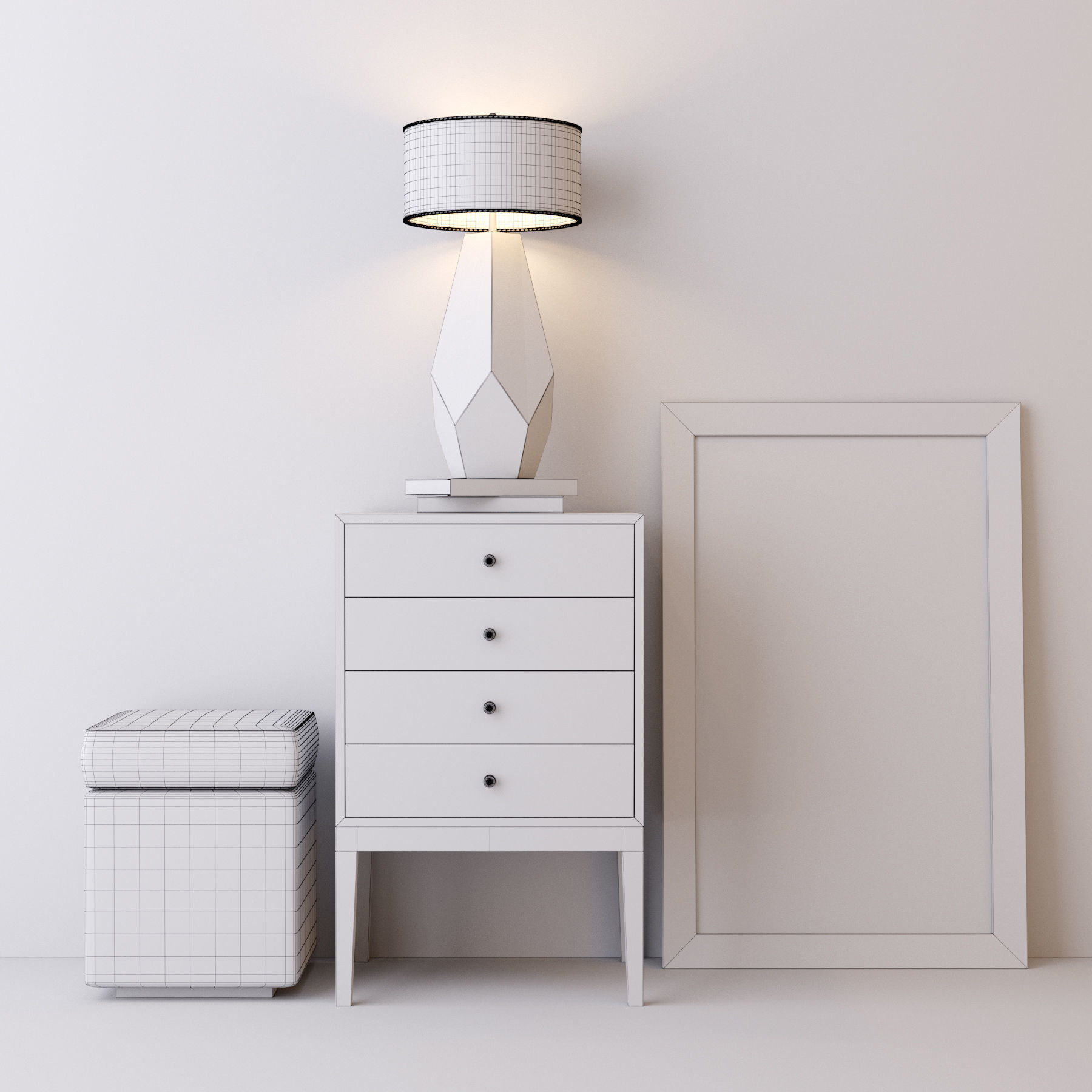 Console whith decor 4 3D model_1