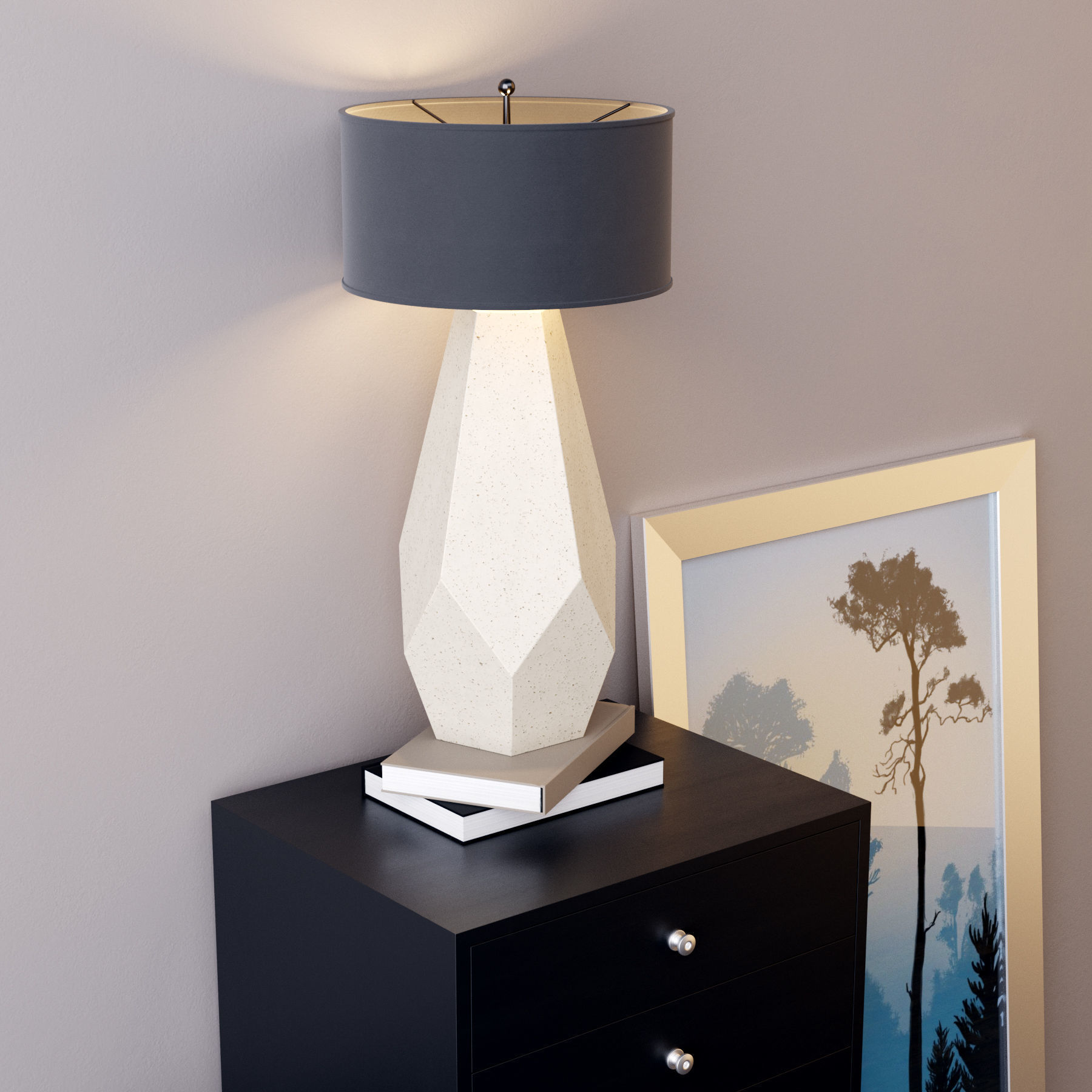 Console whith decor 4 3D model_8