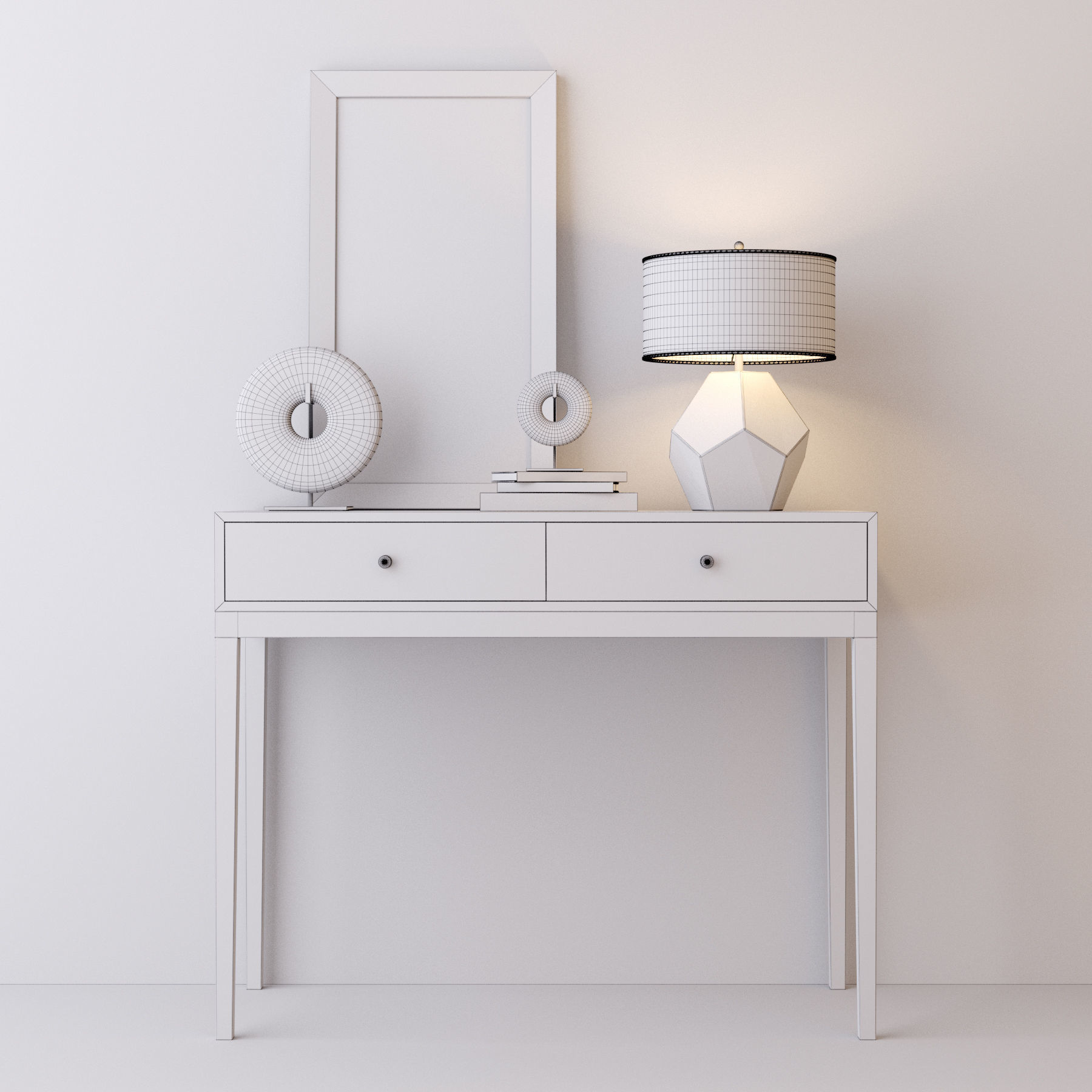 Console whith decor 5 3D model_1