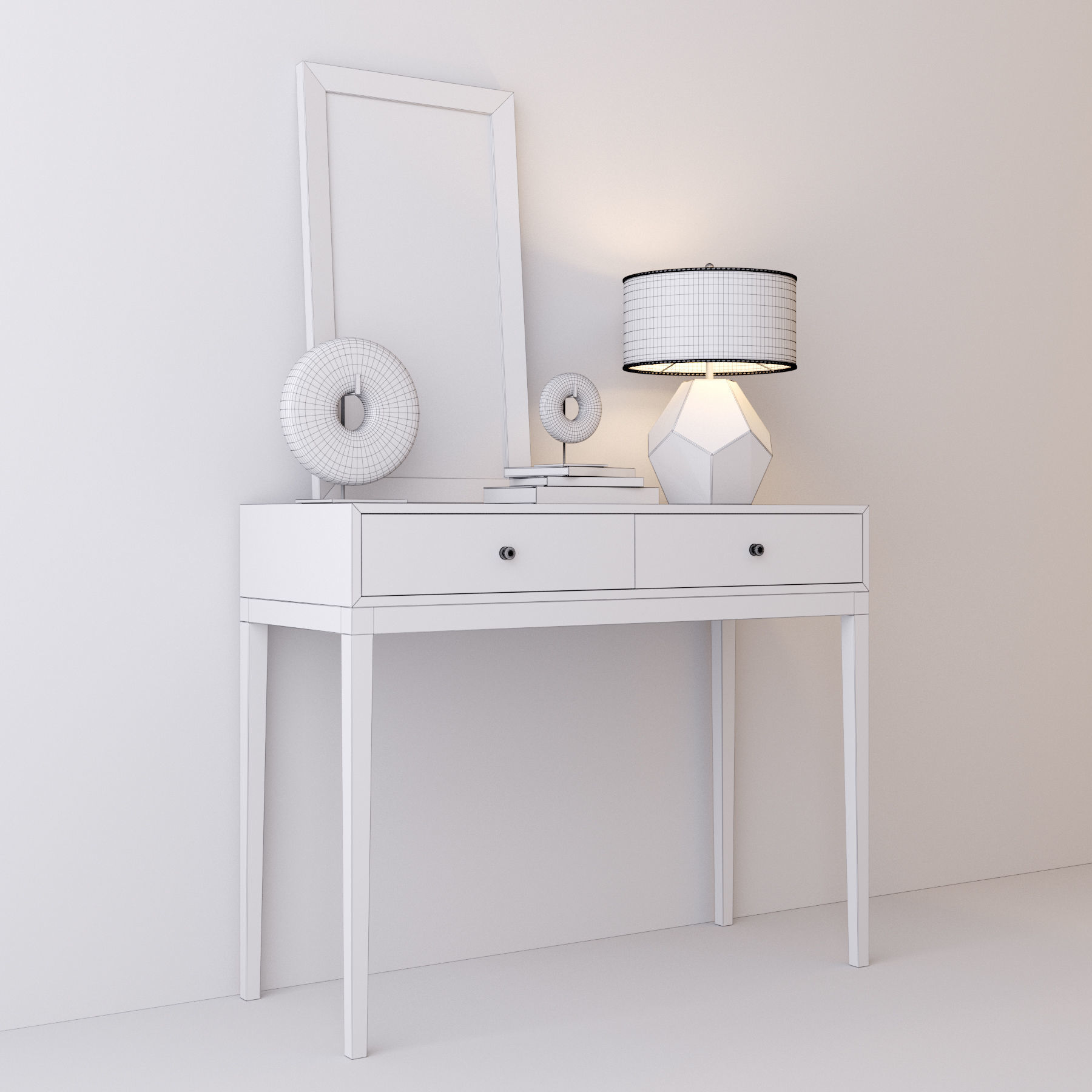 Console whith decor 5 3D model_3