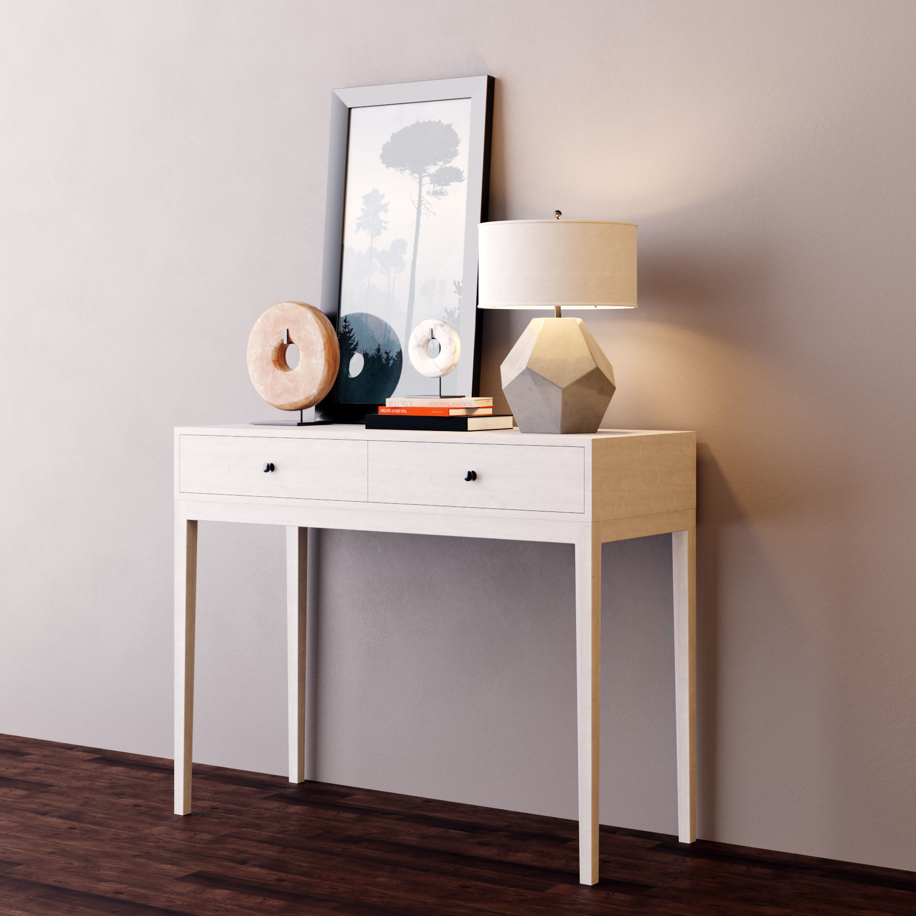 Console whith decor 5 3D model_4