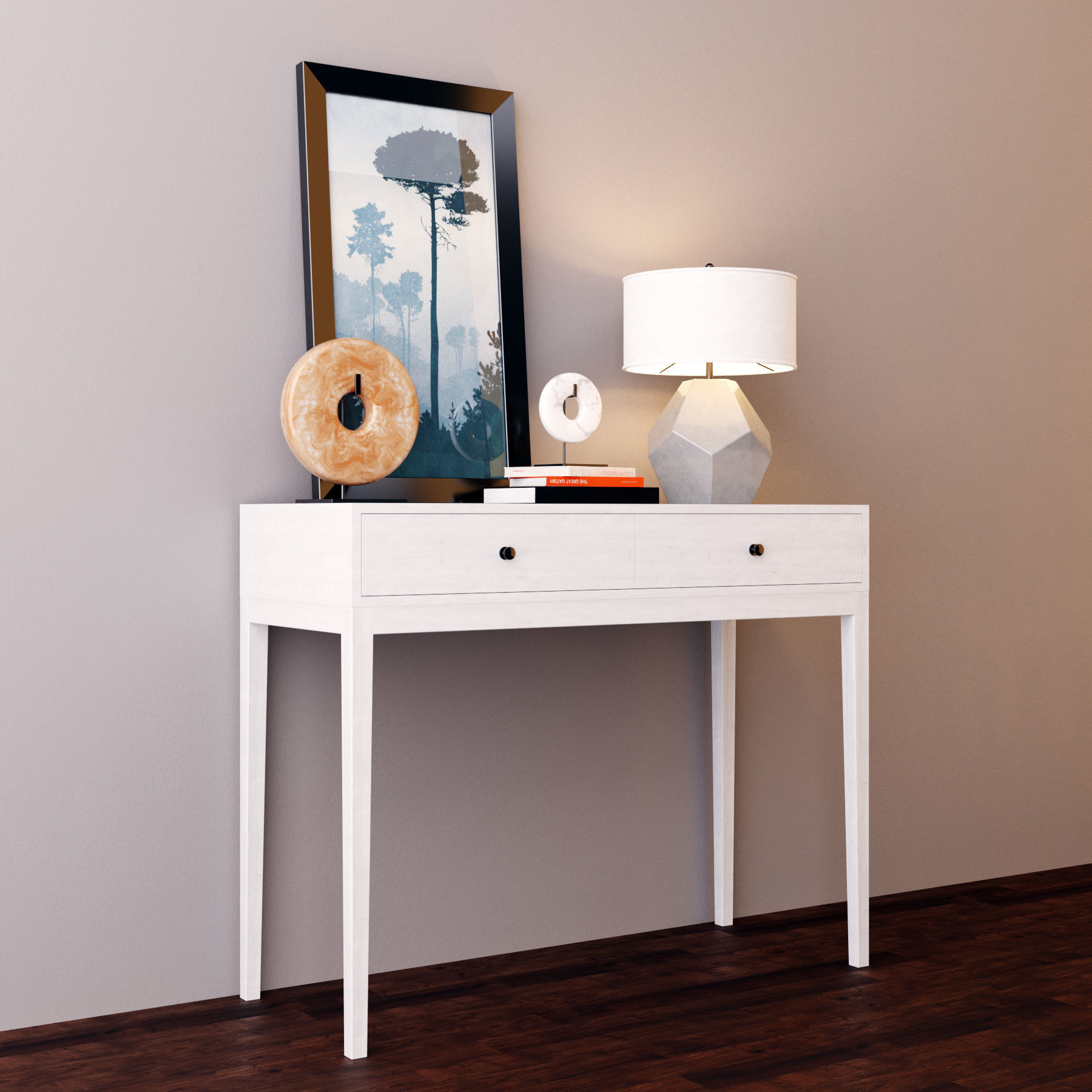 Console whith decor 5 3D model_2