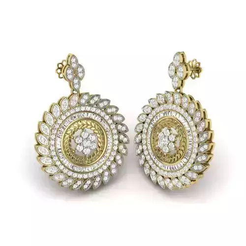 Women earrings 3dm detail 3D print model 3D print model