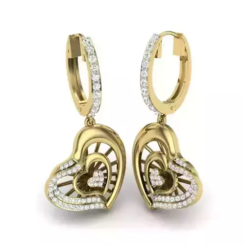 Women heart earrings 3dm detail 3D print model 3D print model