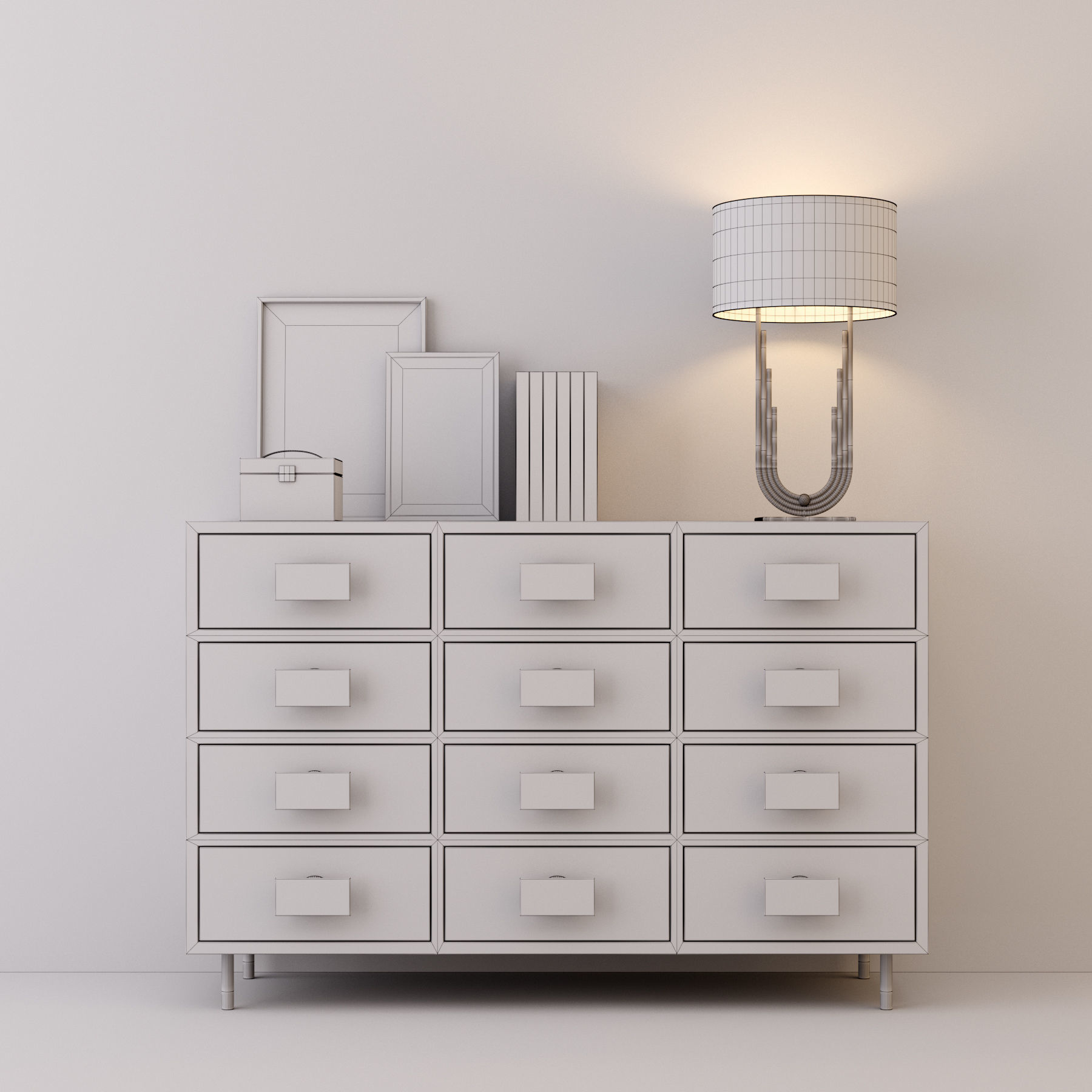 Console whith decor 7 3D model_1