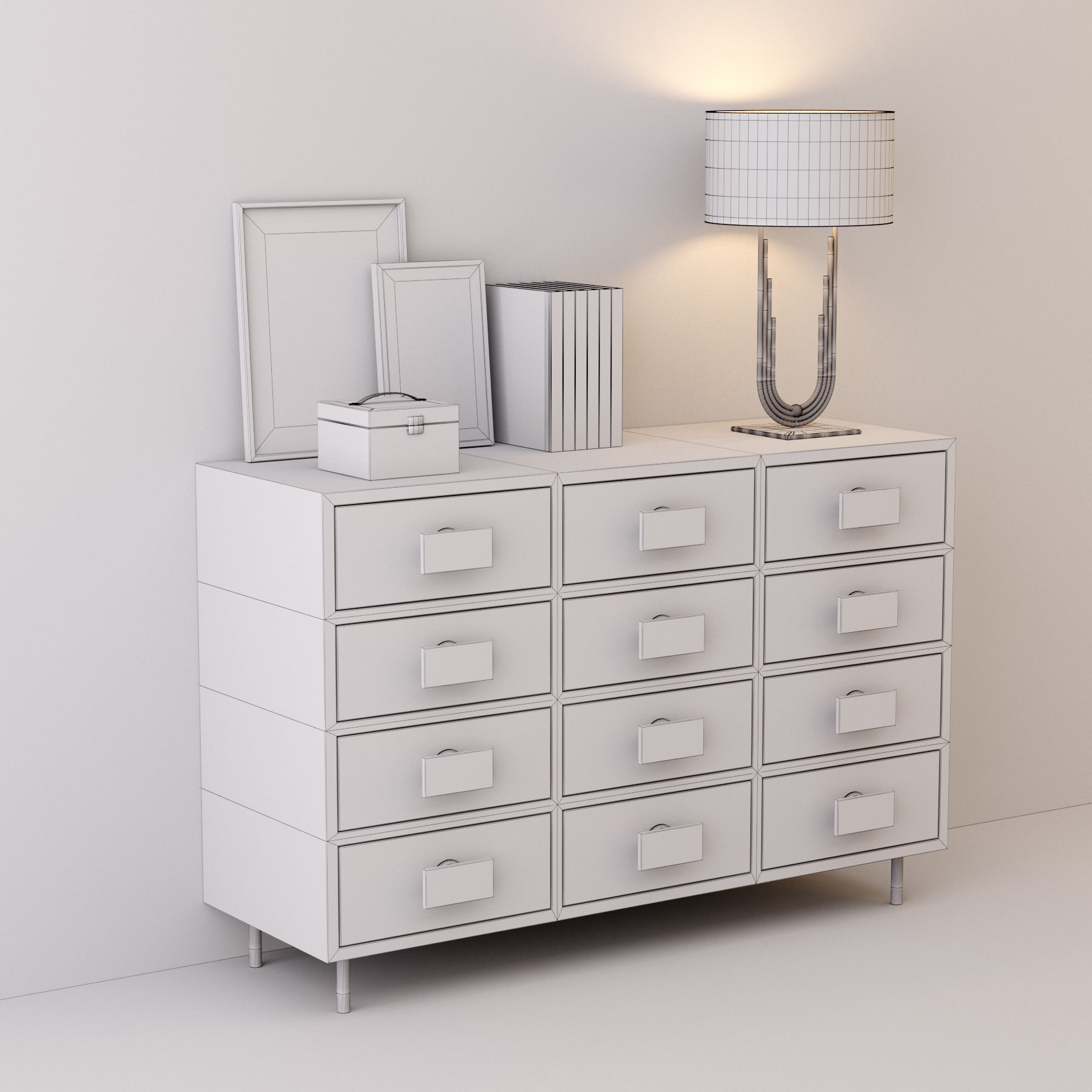 Console whith decor 7 3D model_9
