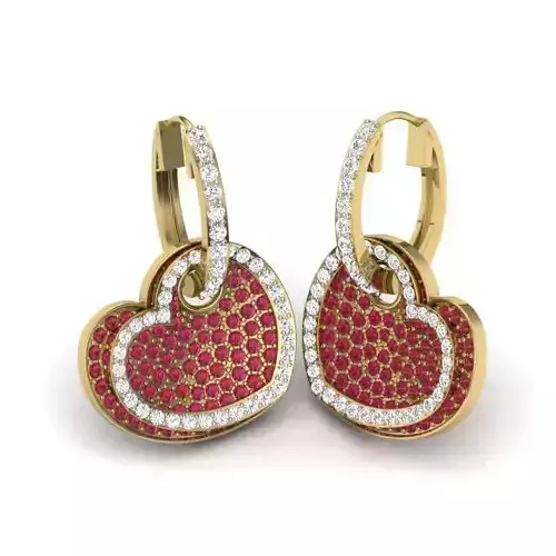 Women heart earrings 3dm detail 3D print model 3D print model