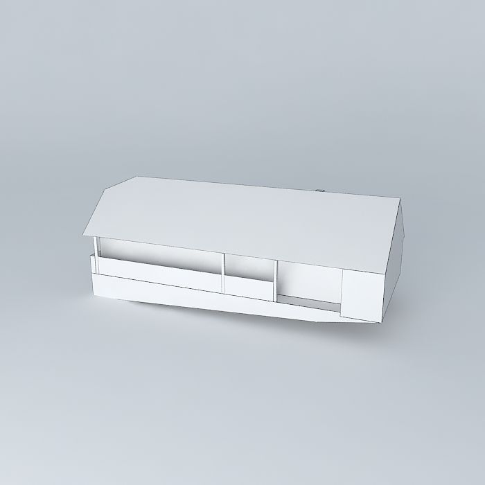 Dom wooden house with roof Free 3D model_4