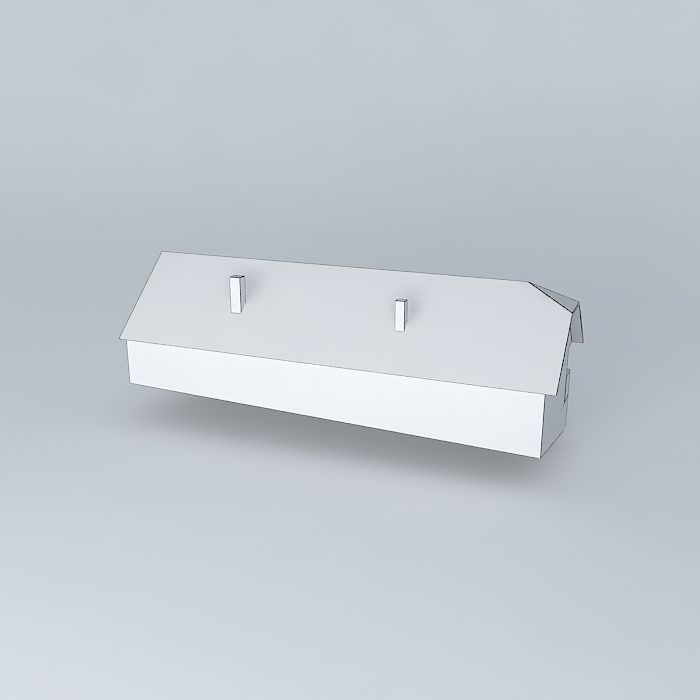 Dom wooden house with roof Free 3D model_3