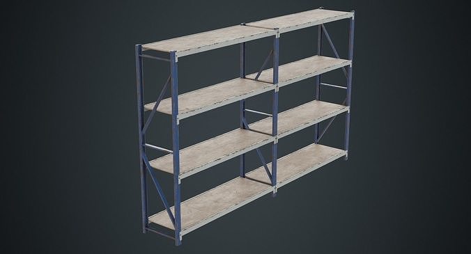 Steel Shelf 1B Low-poly 3D model