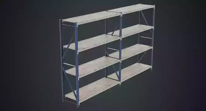Steel Shelf 1B Low-poly 3D model