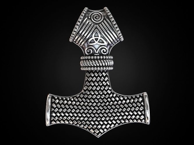 Celtic hammer pendant 461 3D print model