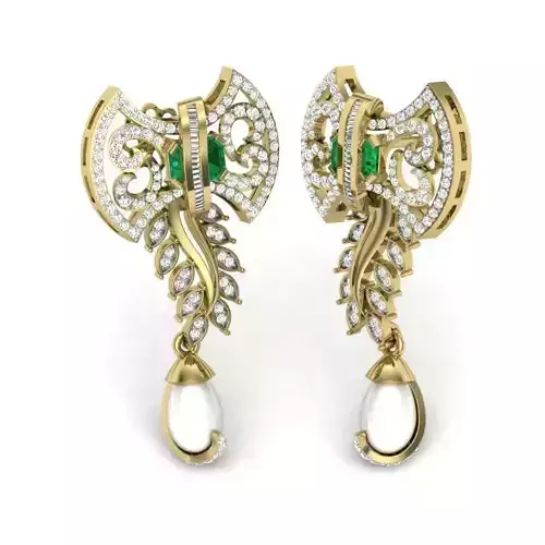 Women pearl earrings 3dm detail 3D print model