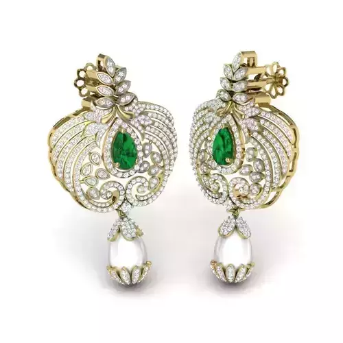 Women pearl earrings 3dm detail 3D print model