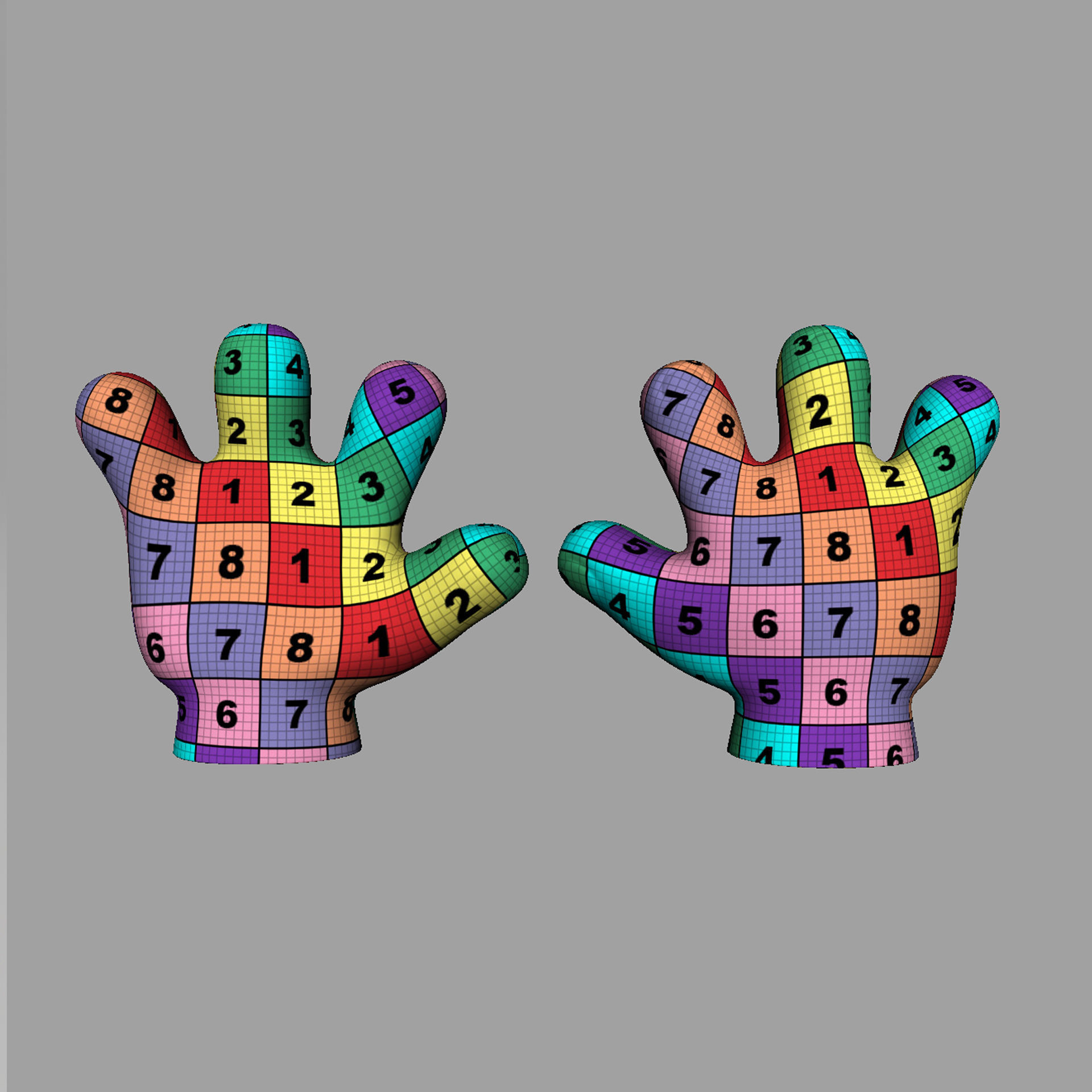 Hand Cartoon 02 Low-poly 3D model_7