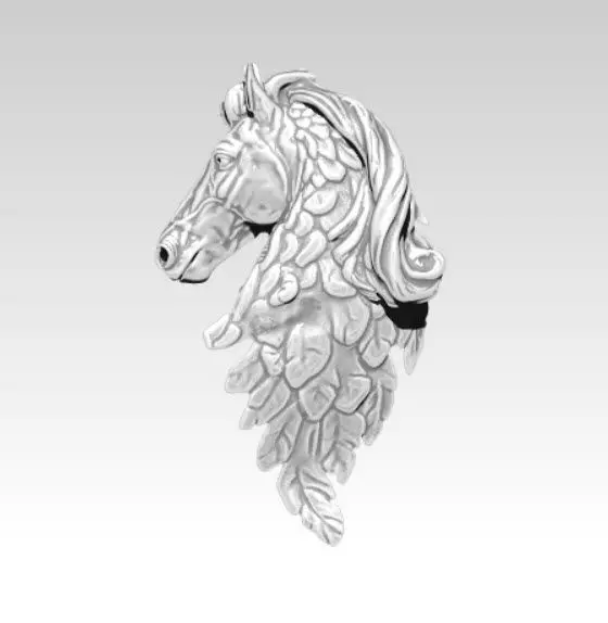 Mustang Horse Wings Pendant 3D print model