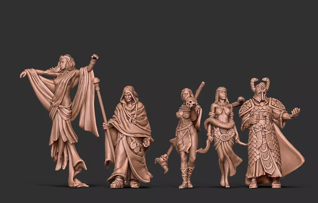 Sorecery bundle - 5 miniatures 35 mm scale 3D print model_0