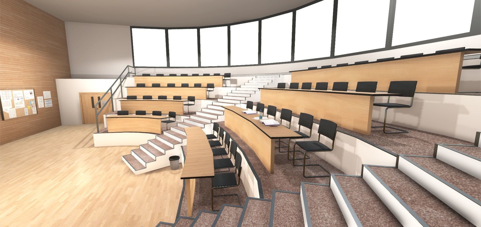 University Classroom Low-poly 3D model_6