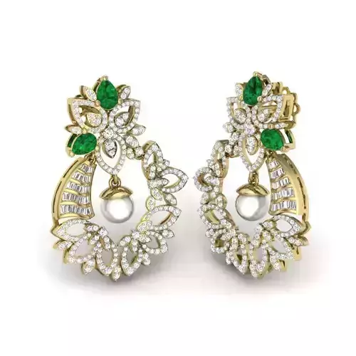 Women pearl earrings 3dm detail 3D print model