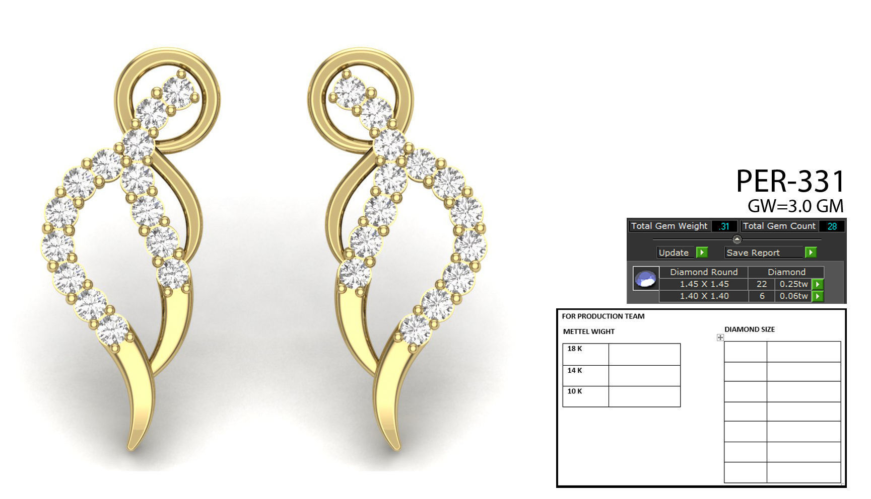 Women earrings 3dm detail 3D print model 3D print model_1