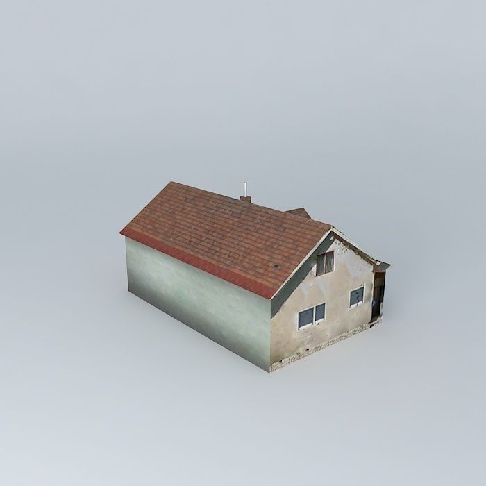Dom house with roof Free 3D model_2