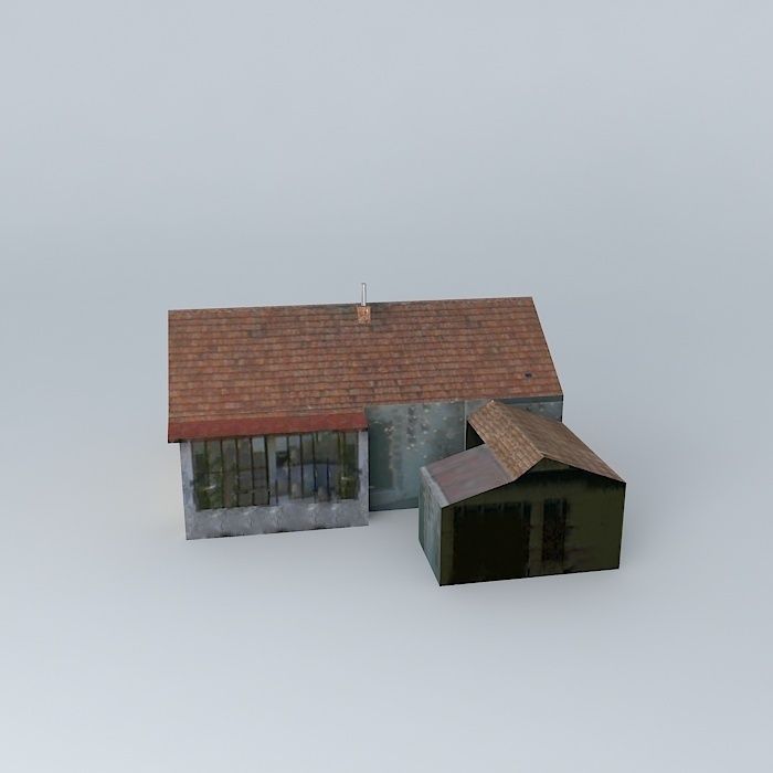 Dom house with roof Free 3D model_1