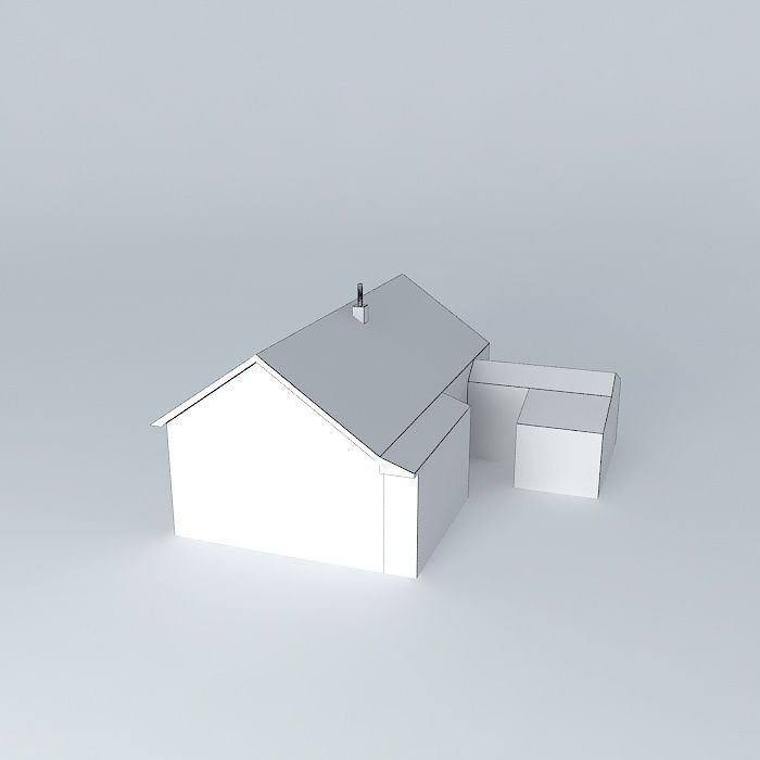 Dom house with roof Free 3D model_4