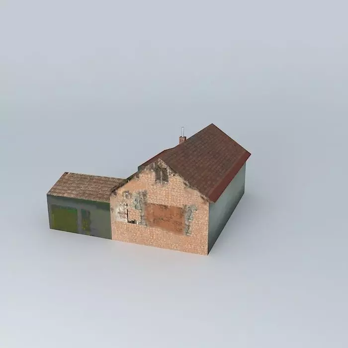 Dom house with roof Free 3D model_0