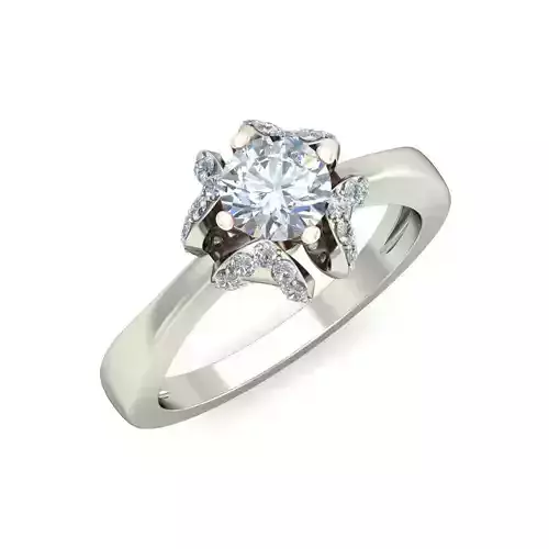 Women solitaire ring 3dm stl render detail 3D print model