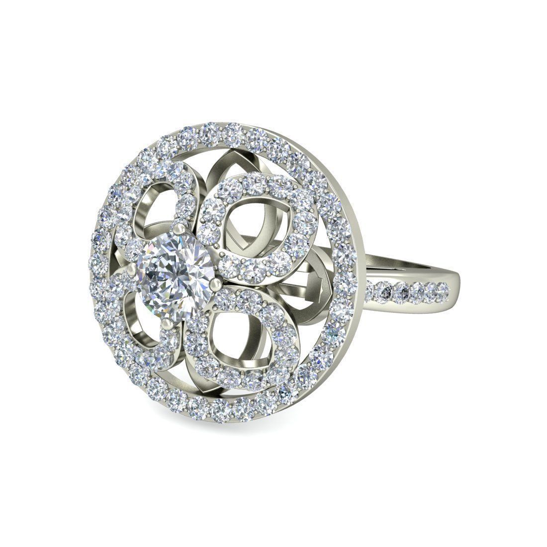 Women solitaire ring 3dm stl render detail 3D print model 3D print model_4