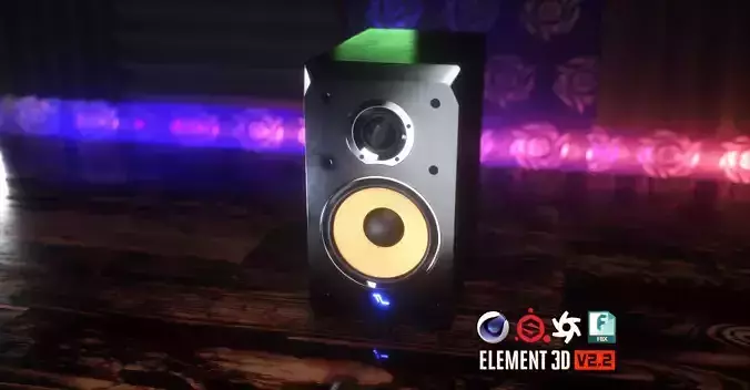 Bookshelf Studio Monitor Speakers Low-poly 3D model
