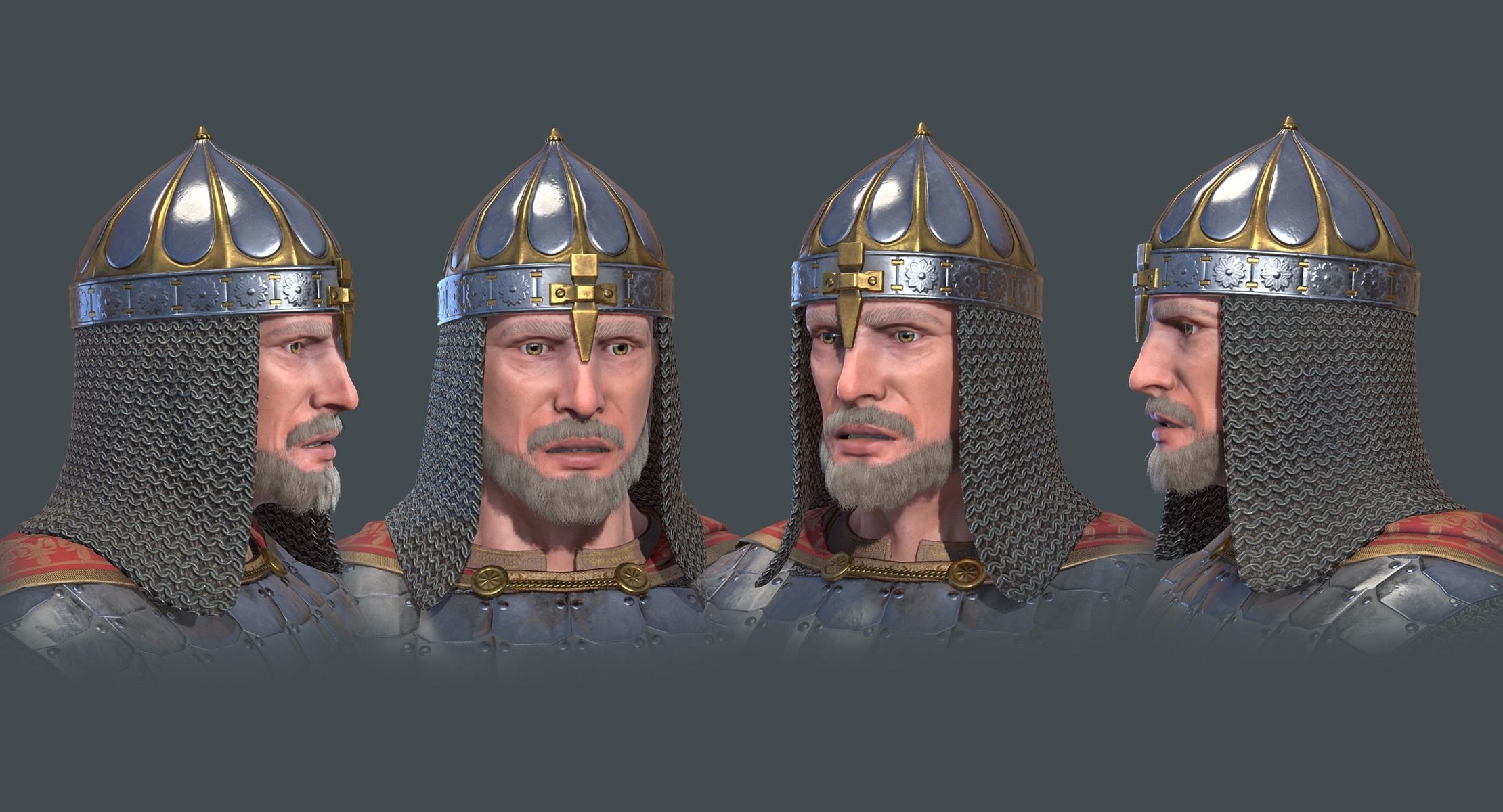 Medieval Russian Knight  Low-poly 3D model_3