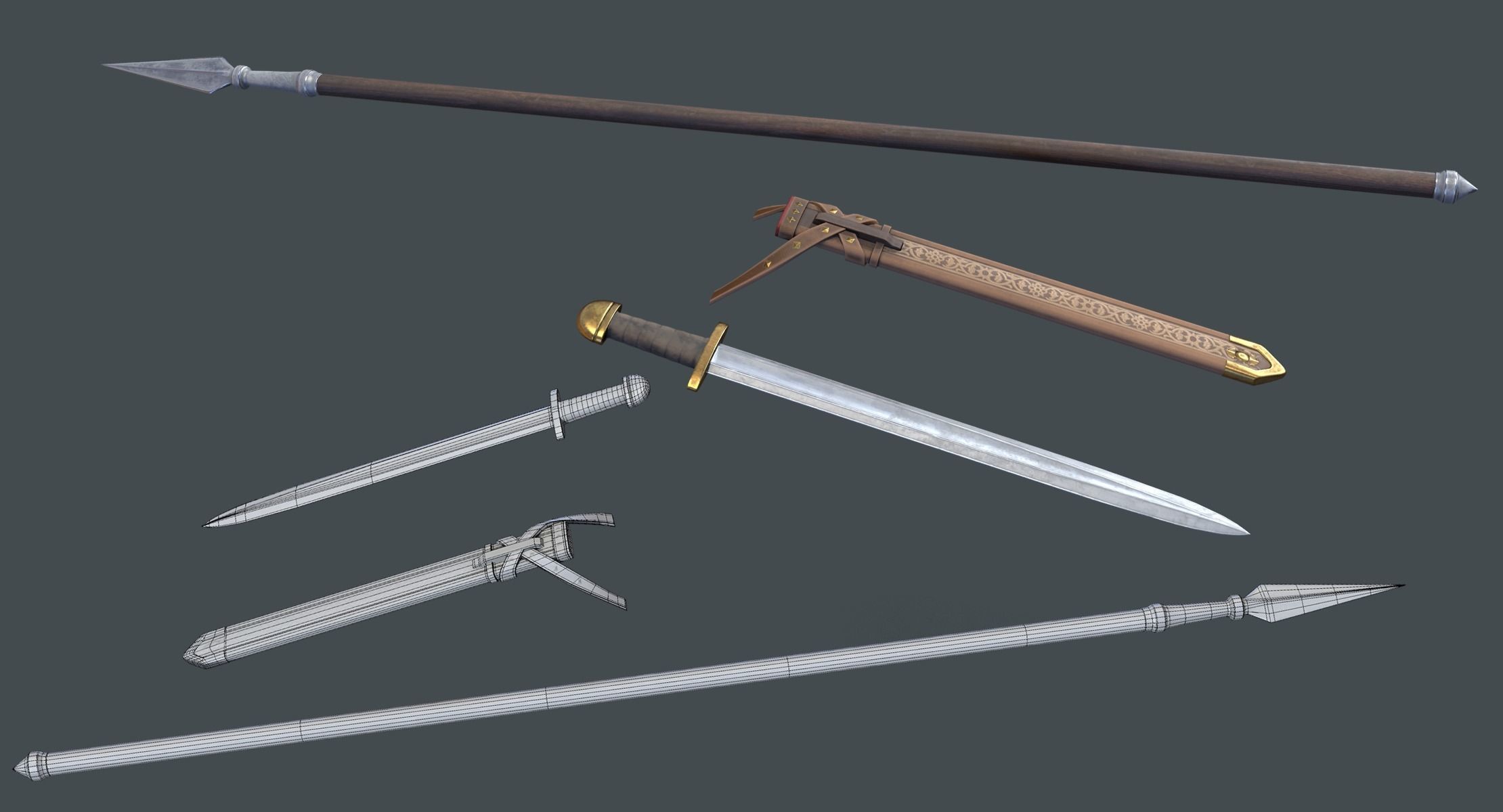 Medieval Russian Knight  Low-poly 3D model_7