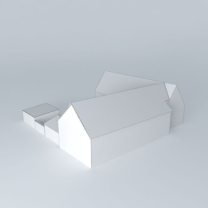 Dom barn with roof Free 3D model_4