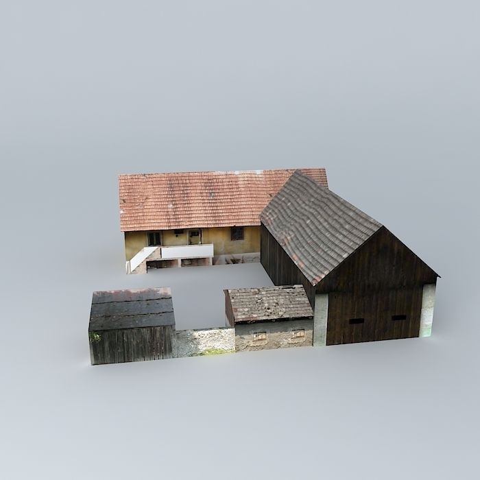 Dom barn with roof Free 3D model_2