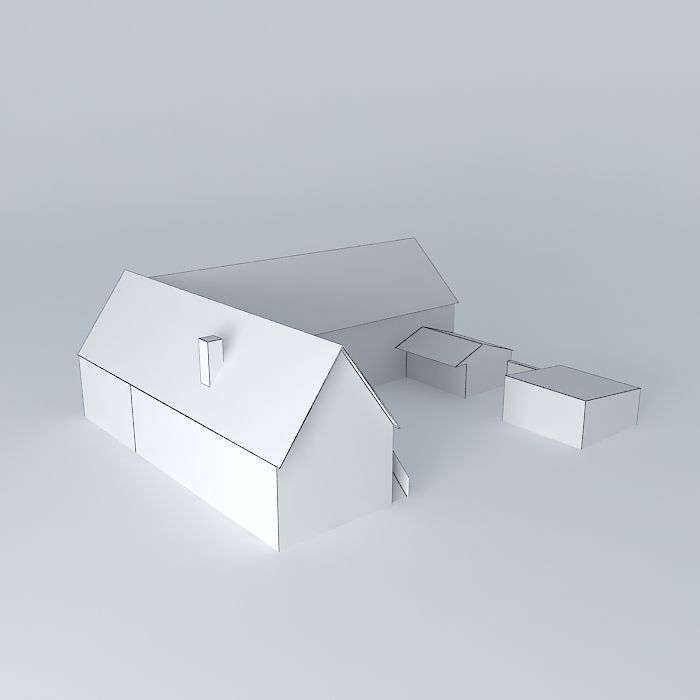 Dom barn with roof Free 3D model_3