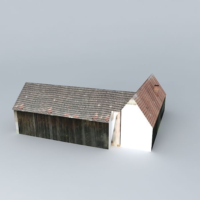 Dom barn with roof Free 3D model_1