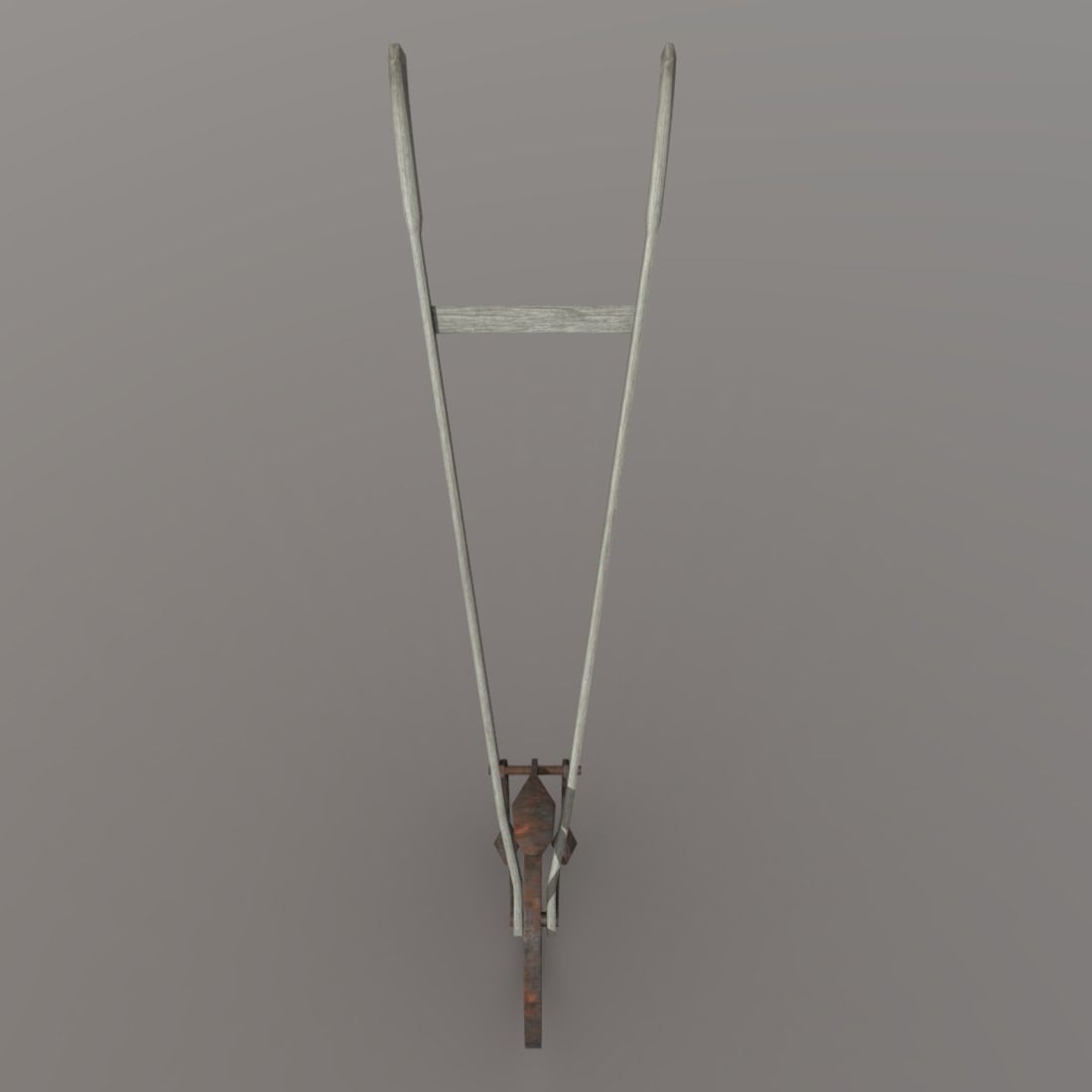 Cultivator old wheelbarrow Low-poly 3D model_12