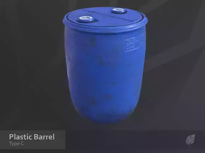 Plastic Barrel - Type C Low-poly 3D model