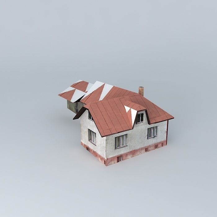 Dom house with roof Free 3D model_2