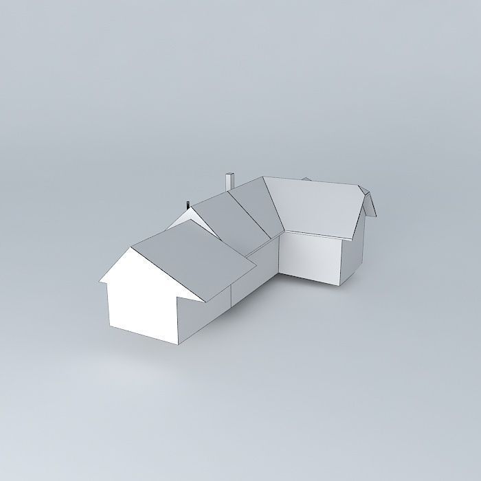 Dom house with roof Free 3D model_3