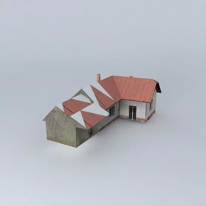 Dom house with roof Free 3D model_0