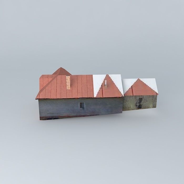 Dom house with roof Free 3D model_1