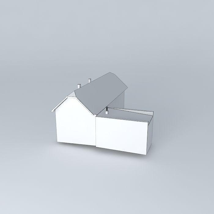 Dom house with roof Free 3D model_3